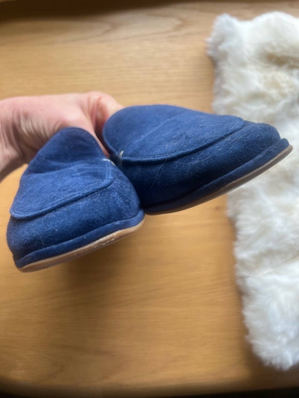 AEROSOLES Navy Blue Velvet Loafers - Picture 5 of 6